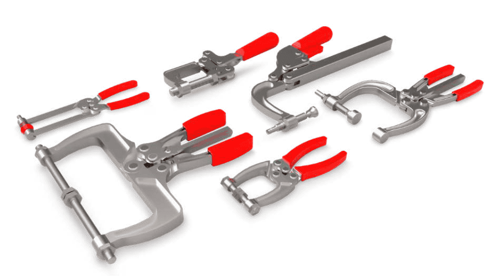 Nuestros clamps tipo pinza ofrecen una amplia gama de capacidades de sujeción, desde 400 N hasta 5340 N, adaptándose a diversas necesidades industriales. Disponibles en varias series, incluyen modelos en acero inoxidable y opciones para cargas ligeras a pesadas. 