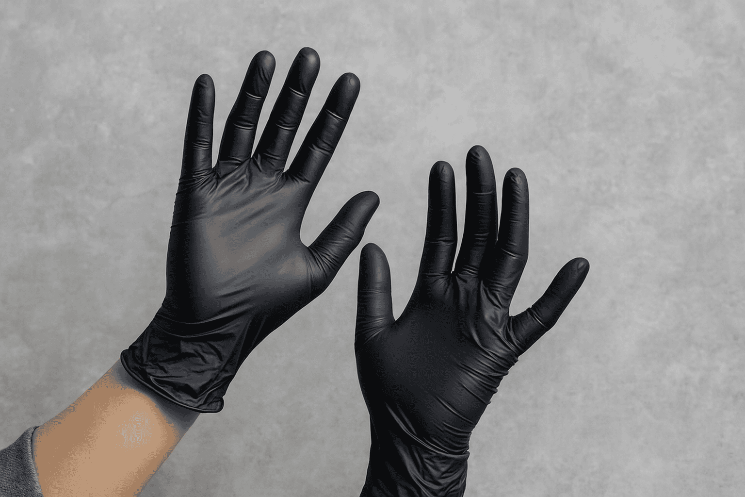 Guantes de nitrilo tipo cirujano color Negro 5.3 milésimas