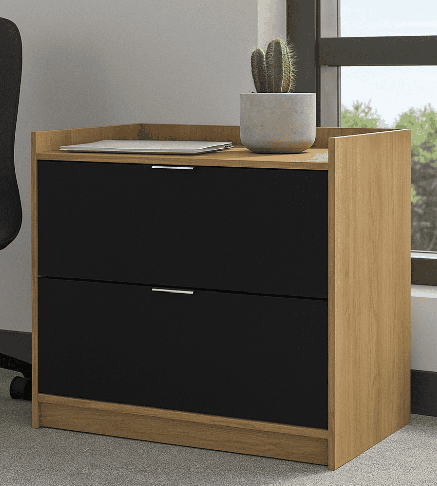 Archivero Horizontal Fijo con 2 gavetas y 1 entrepaño