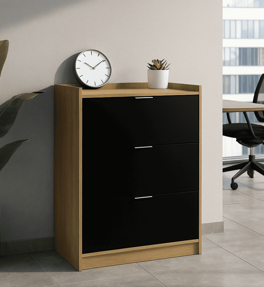 Archivero Horizontal Fijo con 3 gavetas