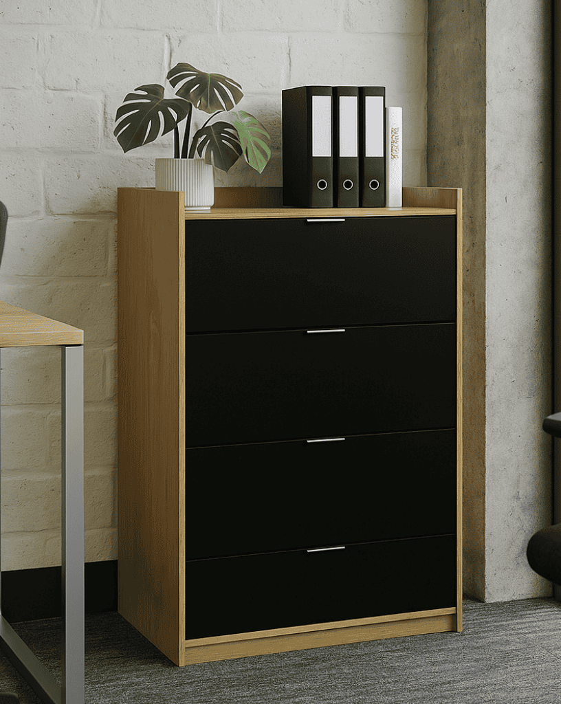 Archivero Horizontal Fijo con 4 gavetas y 1 entrepaño