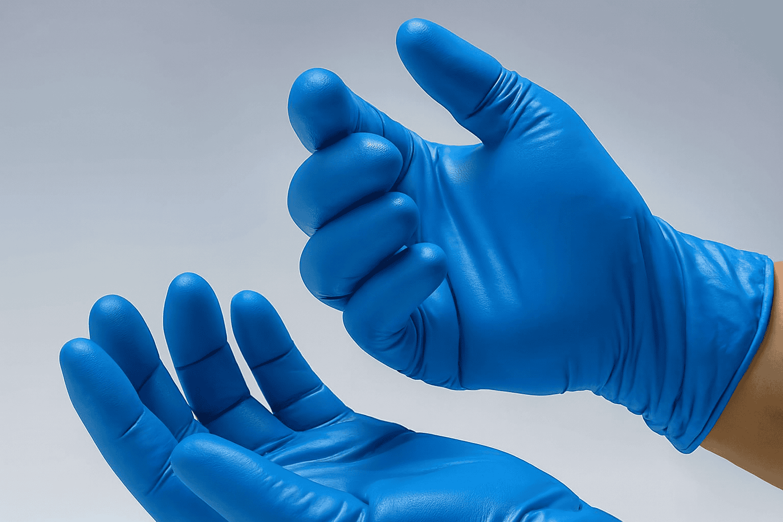 Guantes de nitrilo tipo cirujano de 8 milésimas color azul