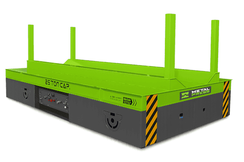 Carro transportador con plataforma y lona para bobinas