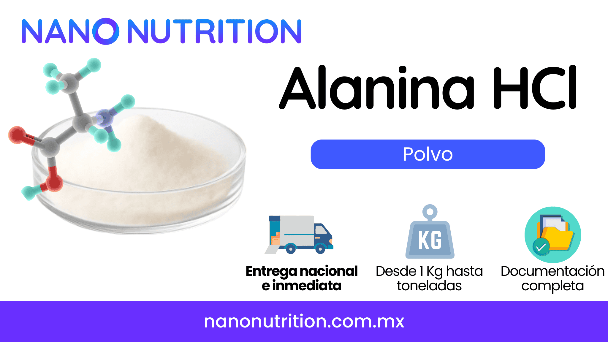 Alanina HCl en polvo aminoácido funcional para suplementos