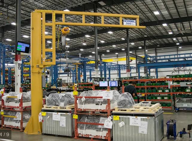 Grúa bandera de riel cerrado, marca Gorbel