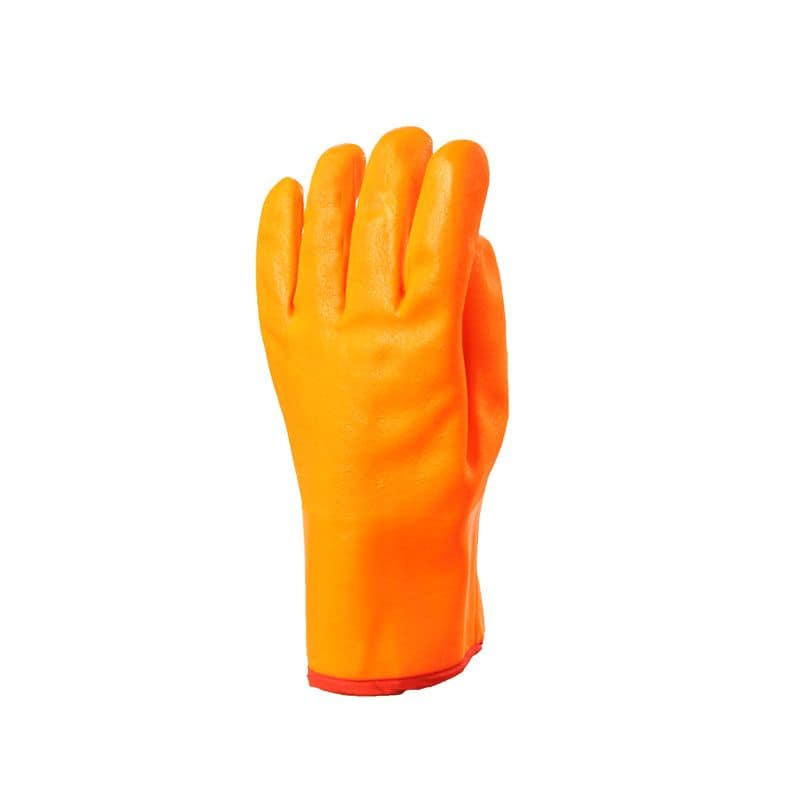 Guantes de pvc naranjas para cuartos frios