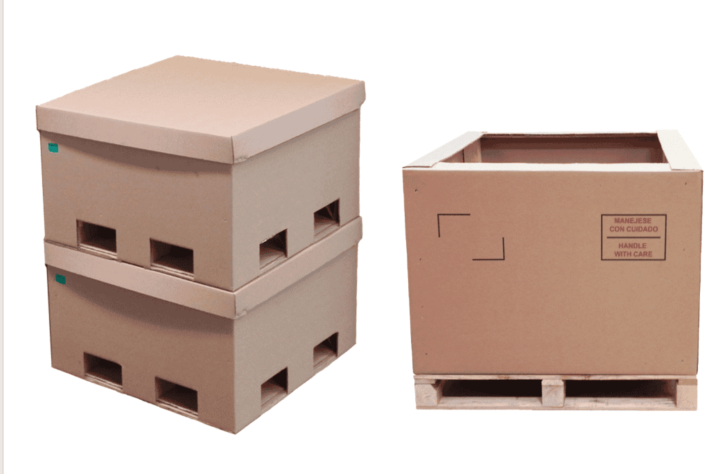 Cajas de cartón con entradas para montacargas diferentes cargas