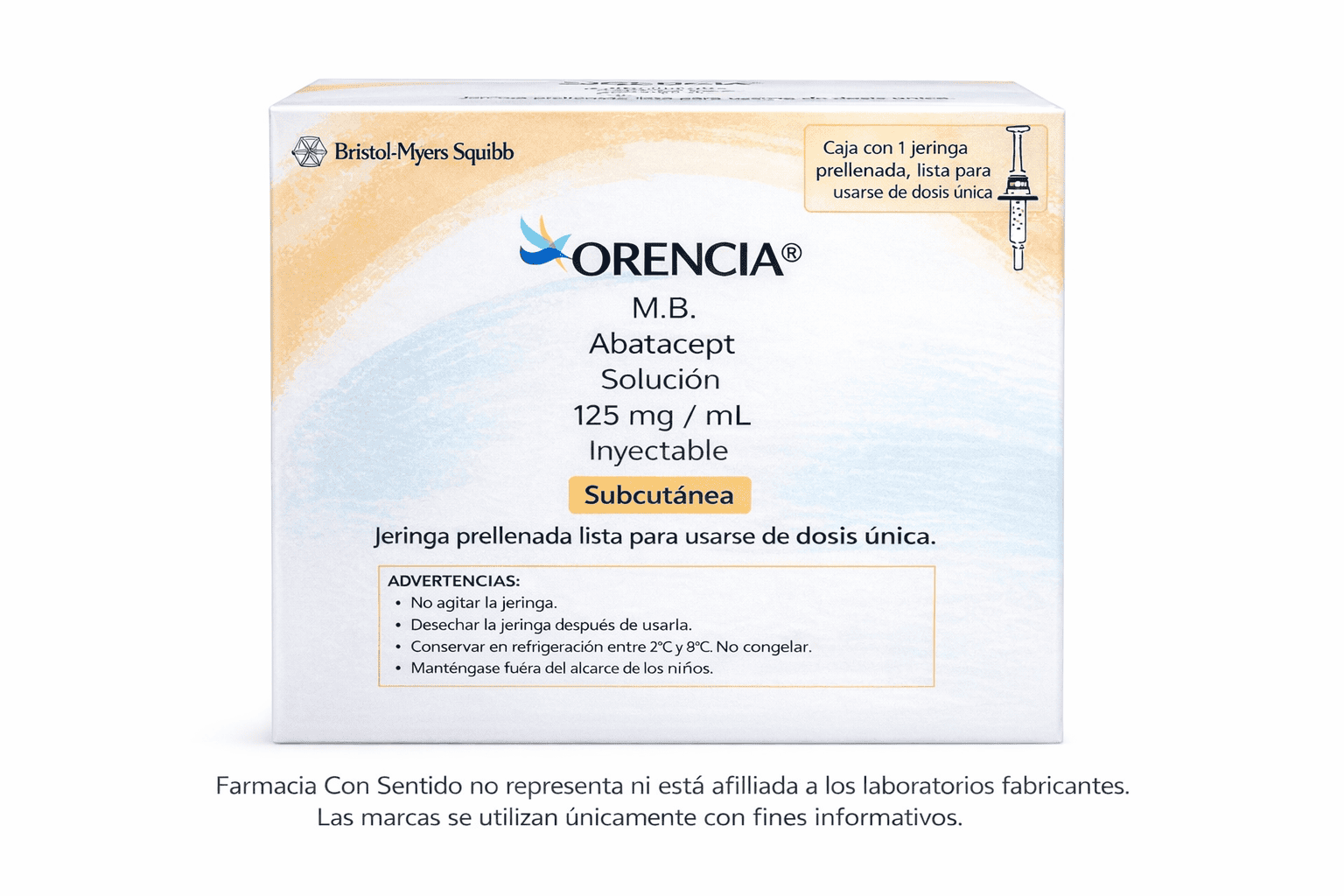 Abatacept 125 mg/mL Caja Con 4 jeringas prellenadas En Puebla
