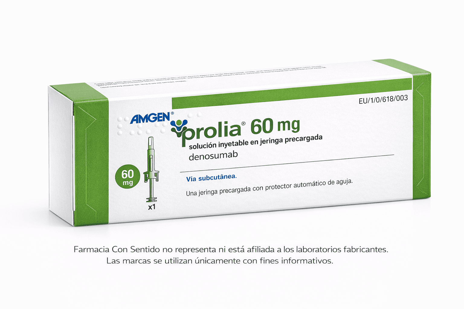 Denosumab 60 mg/mL Caja con jeringa prellenada