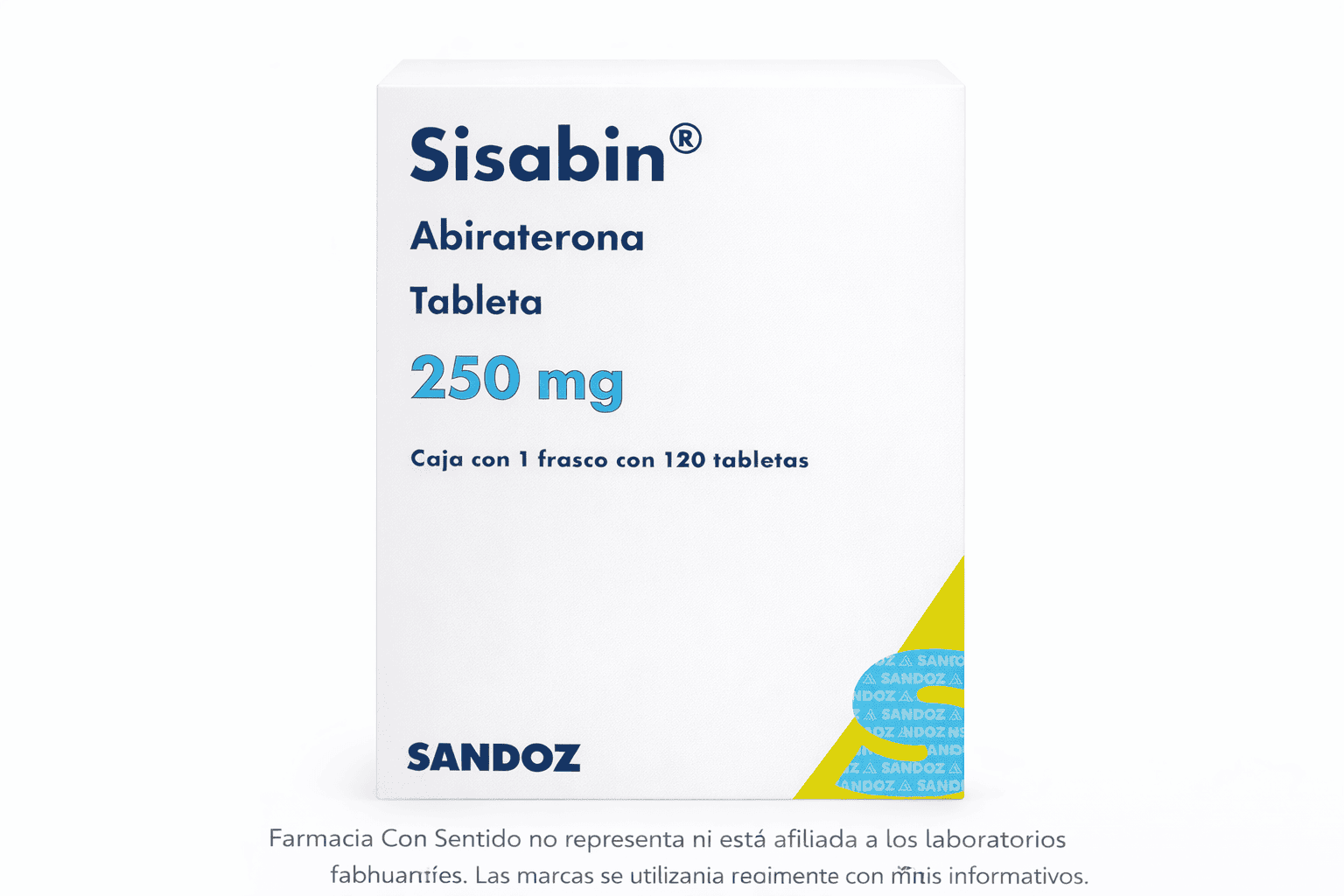 Abiraterona 250 mg Frasco con 120 tabletas