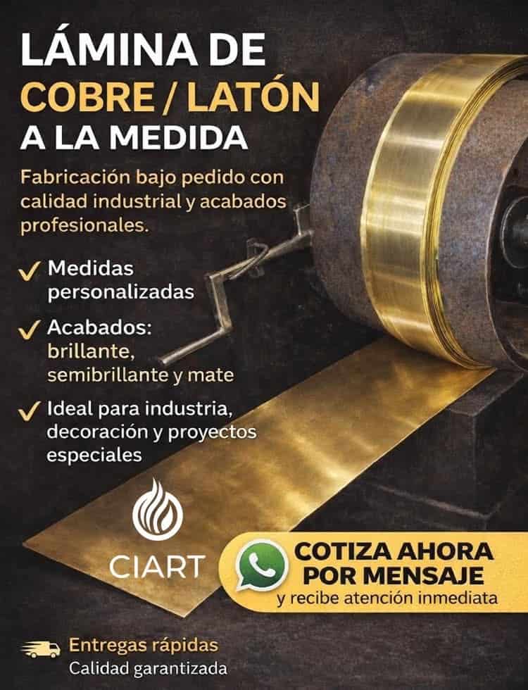 Lámina de cobre latón