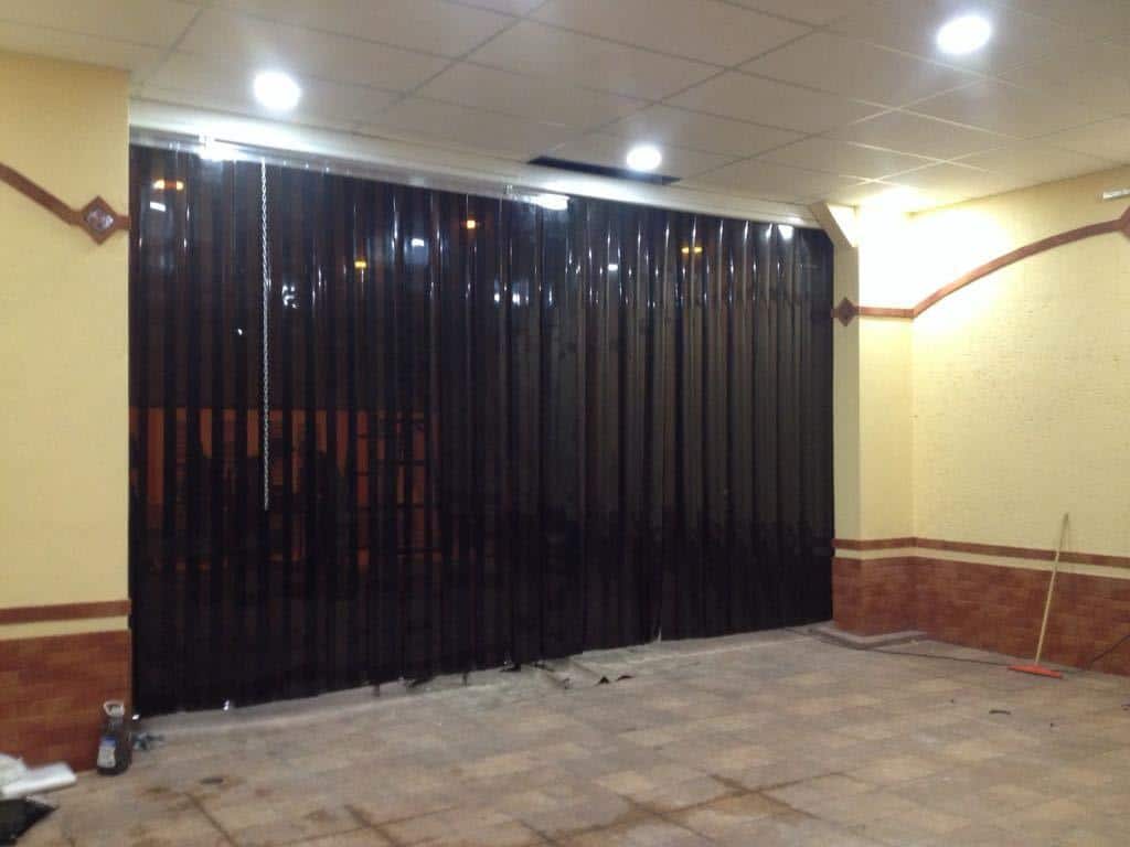 Cortinas hawaianas ámbar translucida para áreas de soldaduras