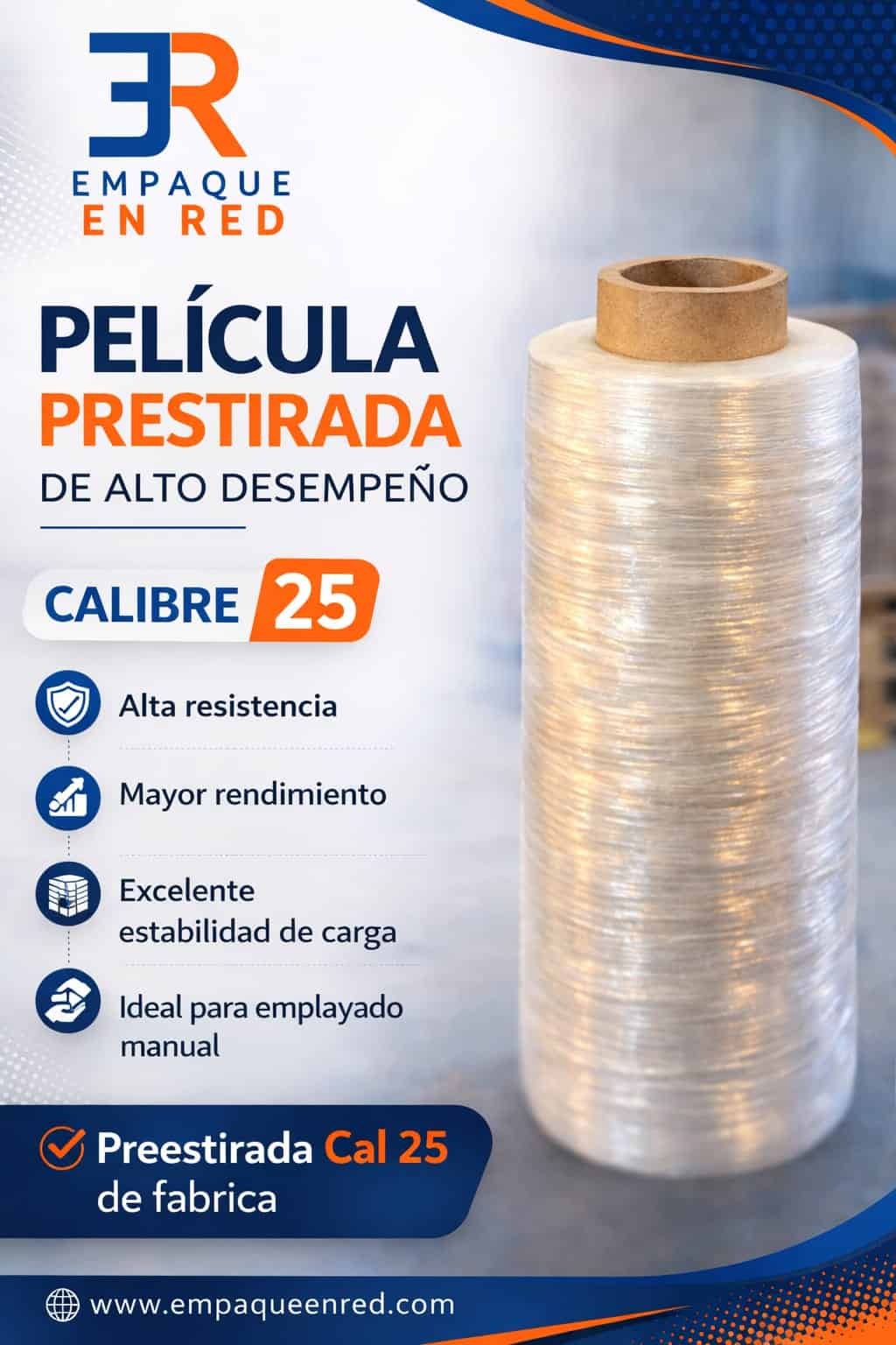 Película stretch manual Calibre 25