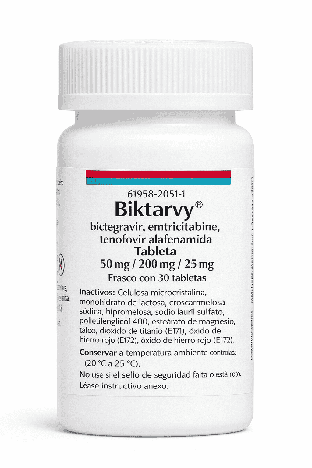 Bictegravir / Emtricitabina / Tenofovir alafenamida 50 mg/200 mg/25 mg Caja con 30 tabletas