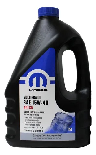 Aceite multigrado MOPAR 15w40 Garrafa 5 litros