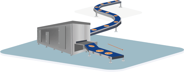 Máquina de congelación de túnel lineal IQF (Individual Quick Freezing)
