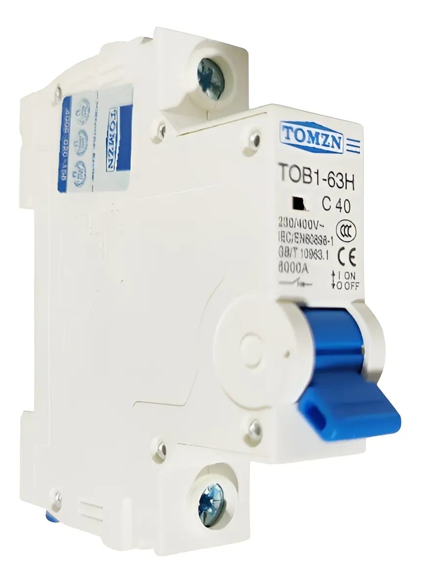 Interruptor termomagnético Riel Din 1 Polo Ac Tomzn