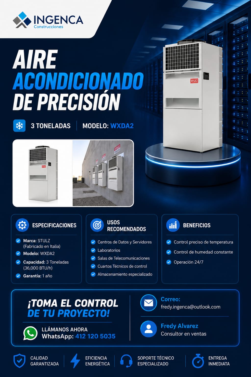Aire Acondicionado de Precisión STULZ 3 Toneladas WXDA2