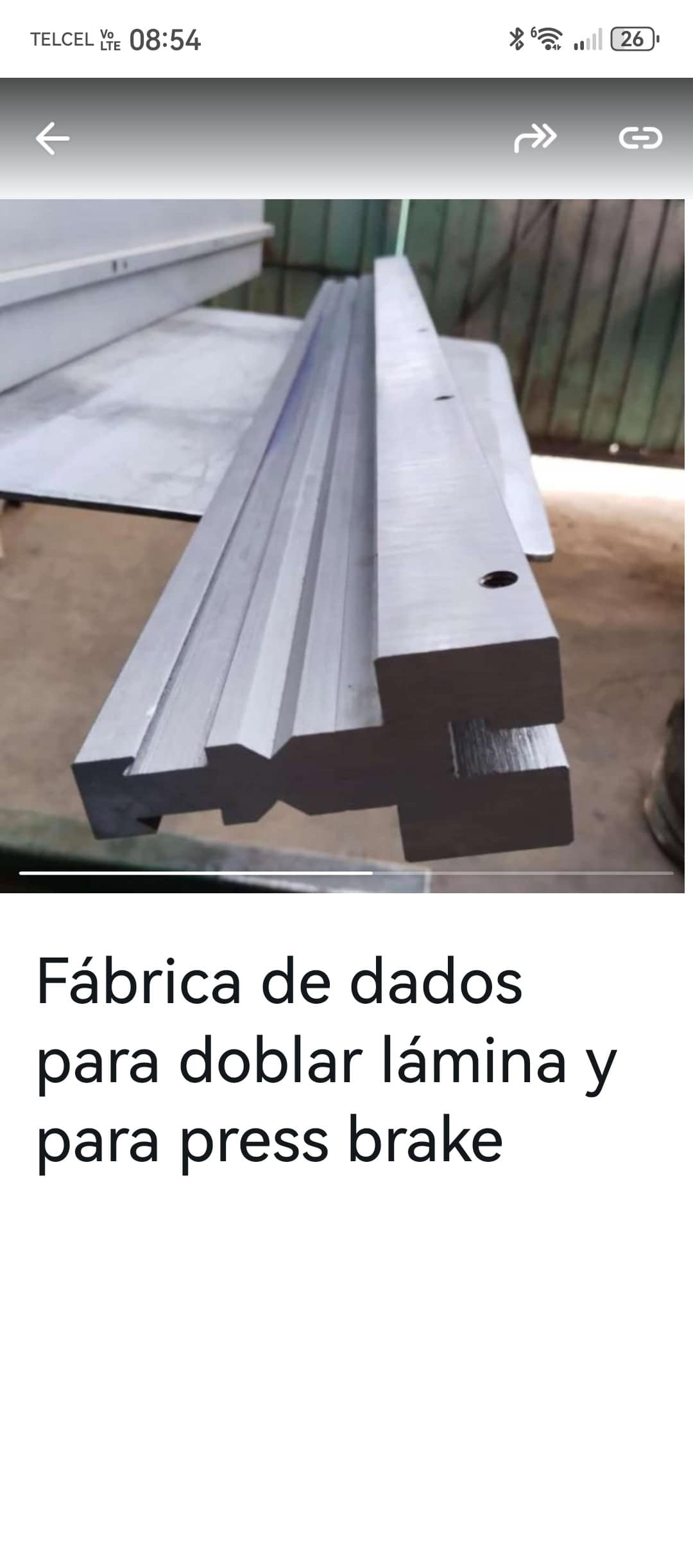 Dados para, doblar lamina