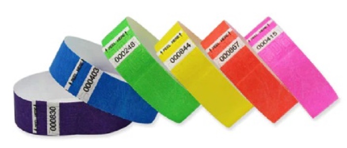Brazaletes de papel para el control de personas