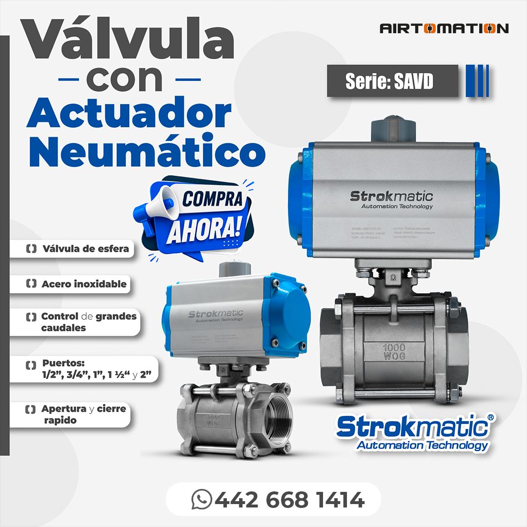 Válvulas actuadores neumáticos de Acero Inoxidable SAVD Strokmatic para Control de Grandes Caudales en Industria