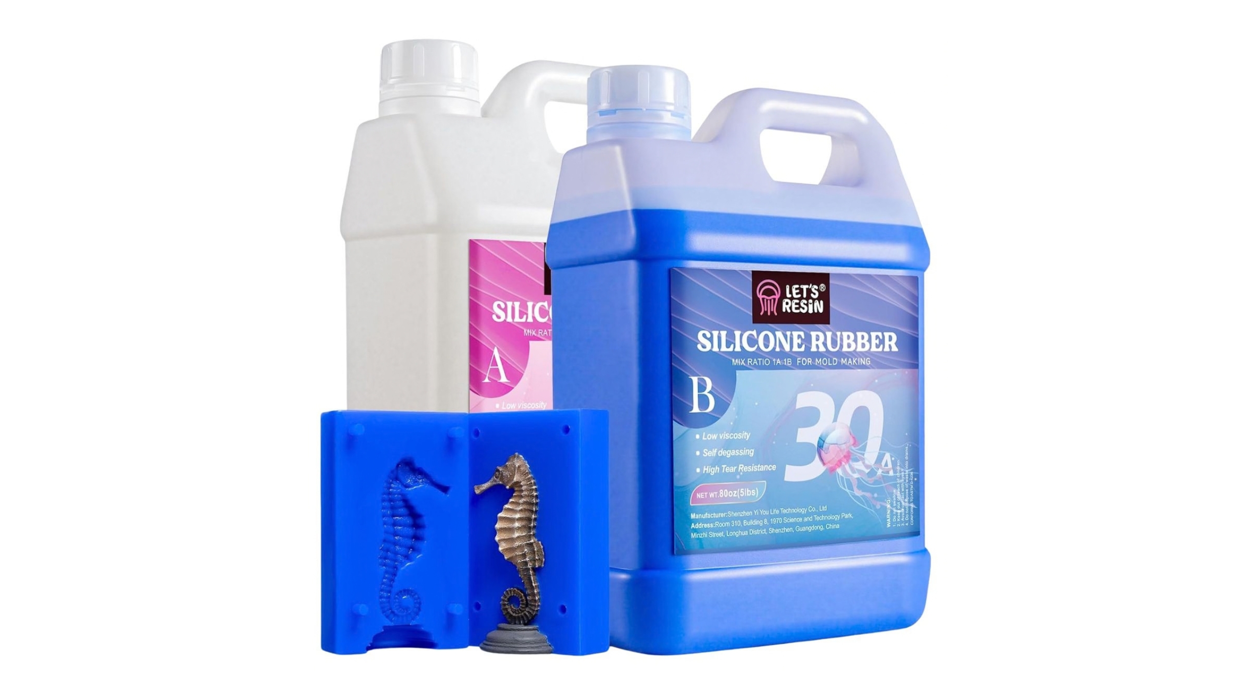Silicón para fabricación de moldes, grado platino, autodesgasificante, 0A a 30A