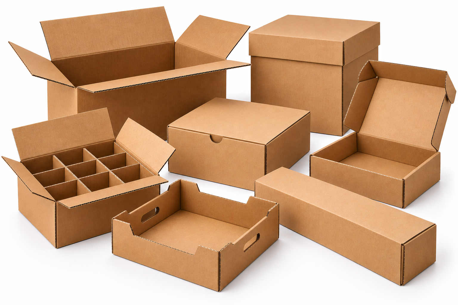 Cajas de cartón corrugado a la medida para empaque y embalaje industrial PRACTIPACK