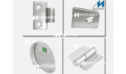 Herrajes de acero inoxidable para mamparas - Modumex Mamparas Sanitarias Finas