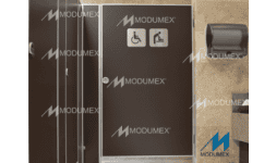 Mamparas para discapacitados de lamina de acero porcelanizado - Modumex Mamparas Sanitarias Finas
