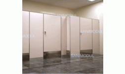 Mamparas al piso de lamina de acero porcelanizado - Sanimodul de México