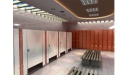 Mamparas para baño en lamina de acero galvanizado - Sanimodul de México