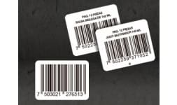 Etiquetas blancas con codigos de barras - Industrias Gori