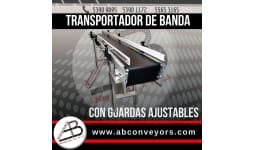 Bandas transportadoras con aditamentos especiales tales como cadenas laterales, guardias laterales, empujadores - ABConveyors S.A. de C.V.