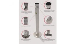 Dispensador de gel antibacterial tipo pedal - Fabricación, Asesoría y Mantenimiento Industrial