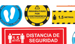 Calcomanías para Piso Sana Distancia para Oficinas y Comercio