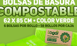 Bolsas para basura compostable y ecologica 100% Amigables con el Medio Ambiente