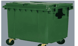 Contenedores Para Basura de Plástico Color Verde 1100 lts