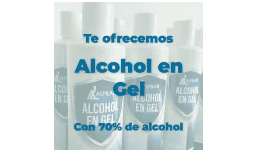 Alcohol en gel con 70% de alcohol 