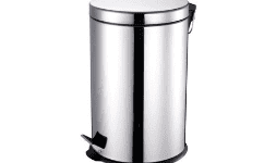 Botes de basura en acero inoxidable cilíndricos