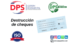 Destrucción de cheques a domicilio