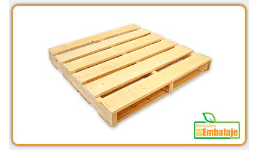 Tarima de madera de pino con barrote corrido