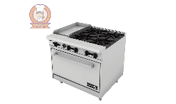 Planchas y parrilla con horno a gas AEMR-G12-B4-36
