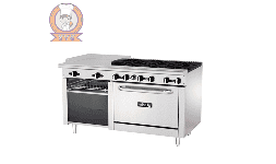 Planchas y parrilla con horno a gas AEMR-G24-B6-60-H