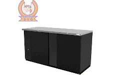 Contra barra para bares en vinil negro con puertas sólidas ABBC-68-HC SYG