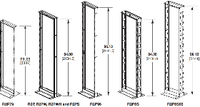 Postes Rack PANDUIT 45RU, 6 pulg. de profundidad, rieles E roscados #12-24.