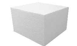 Casetones de unicel con forma de prisma rectangular