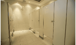 Mamparas al piso con refuerzo - Sanilock Mamparas para Sanitario