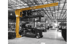 Gruas bandera para transportar materiales en semicírculos