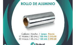 Aluminio para empaques en rollo