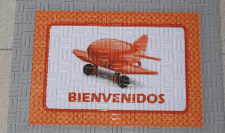 Tapete de entrada impreso y personalizado de uso rudo